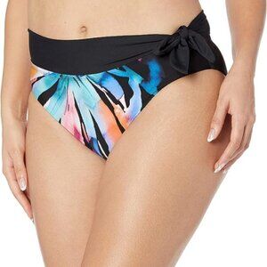 NWT La Blanca "Prism Palm" High Waist Bikini Swimsuit Bottom, Multicolor